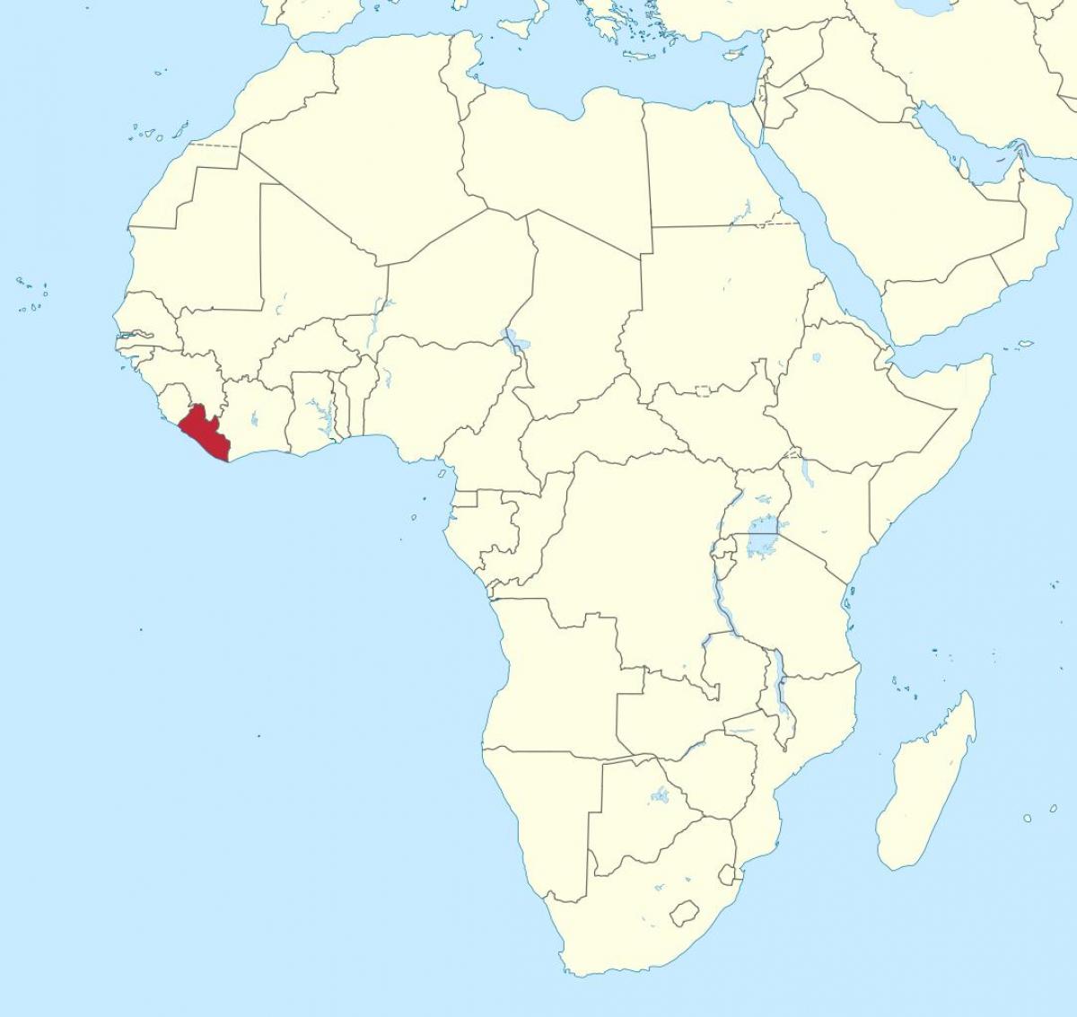 zemljevid Liberija afriki