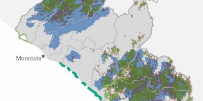 Zemljevid Liberija naravnih virov