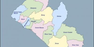 Zemljevid Liberija okrožjih